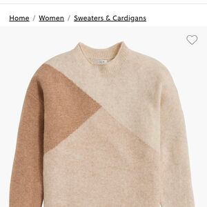 J. Crew Women's Geometric Sweater - Cream and Brown
